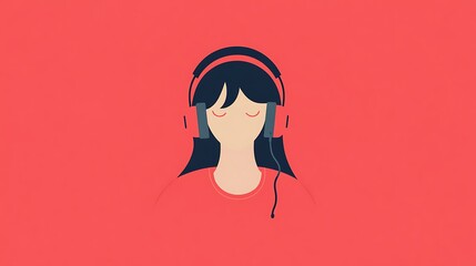 Woman Wearing Headphones Listening to Music