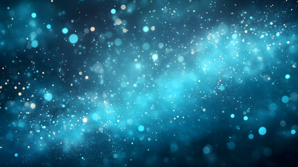 Fototapeta premium Abstract Blue Particle Background with Soft Bokeh and Glow Effects