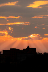 Fototapeta premium Sunset in the Carabanchel district of Madrid
