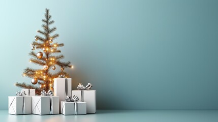 Minimalist Christmas Decor White Silver Gifts