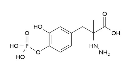 foscarbidopa molecule, structural chemical formula, ball-and-stick model, isolated image antiparkinsonian agents