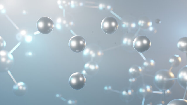 aluminum oxide molecular structure, 3d model molecule, alumina, structural chemical formula view from a microscope