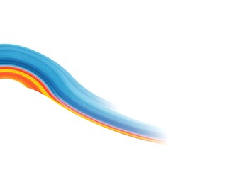 Abstract blue and red wave with a vibrant yellow stripe on a white background, blue, abstract