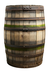 Fototapeta premium Wooden Barrel, Moss & Dirt, Isolated Transparent Png Graphic Resouce