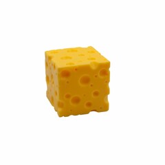 Cheese cube on white background 