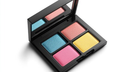 Colorful Eyeshadow Palette Open Displaying Four Shades