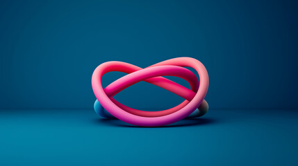 Fototapeta premium vibrant abstract design featuring intertwined curves in pink and blue