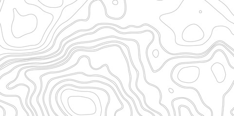 Abstract Topographic Contour Line Pattern in Black and White, Modern design with White background with topographic wavy pattern
