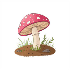 Mushroom vector illustration. Mushroom vector on white background.