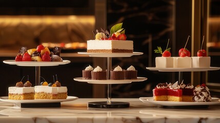 Luxury Food Retail. Delicious assortment of gourmet pastries