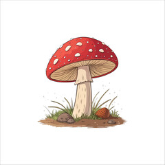 Mushroom vector illustration. Mushroom vector on white background.