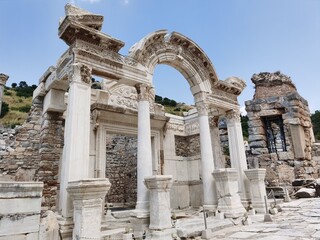 Fototapeta premium Ephesus, the most important Greek city in Ionian Asia Minor, the ruins of which lie near the modern village of Selƈuk in western Turkey.