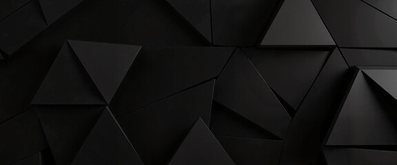 Obraz premium Black geometric triangular wall background with copy space for design or decoration concept
