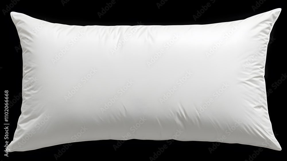 Poster plain white pillow dropping on a background of cotton field – a soft and serene contrast of comfort 