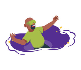 man in metaverse world