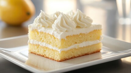 Delicious Two Layered Vanilla Cake With Cream Frosting