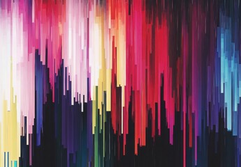 Fototapeta premium Abstract Colorful Vertical Stripes Evoking Energy and Movement with Bold Lines in a Spectrum of Reds, Pinks, Blues, and Yellows for Artistic and Modern Backgrounds