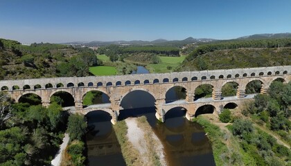 Roman aqueduct perspective, AI generated