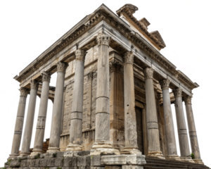 Ancient Roman Temple on Transparent Background
