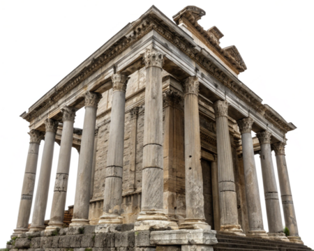 Ancient Roman Temple on Transparent Background