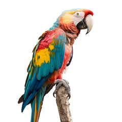 Obraz premium Colorful Macaw Parrot Isolated on Transparent Background