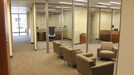 Modern Office Interior with Comfortable Lounge Area