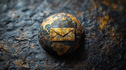 Email Icon Hovering Over Spinning Globe Symbolizing Global Digital Communication