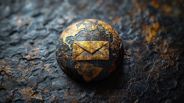 Email Icon Hovering Over Spinning Globe Symbolizing Global Digital Communication