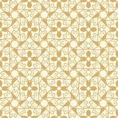 geometric seamless pattern in gold color for textile, carpet, wallpaper and fabric