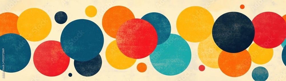 Poster colorful abstract circles creating a vibrant and playful background design.