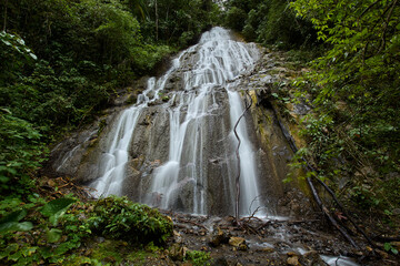 Obraz premium Nature's masterpiece in motion.This waterfall reminds us of the power and beauty that flows all around us. Pampa Hermosa Junin Peru