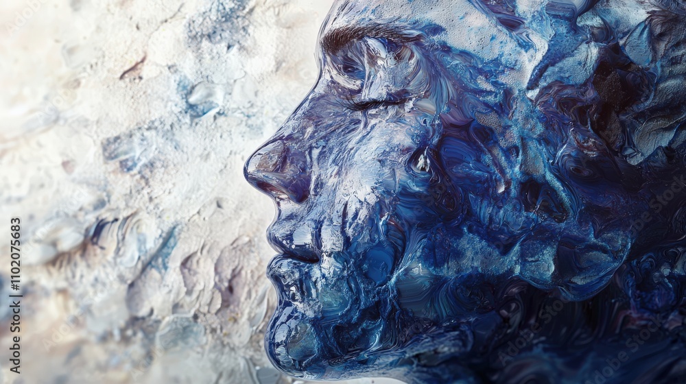 Poster emotional expression art gallery exhibition digital artwork abstract environment close-up view creat