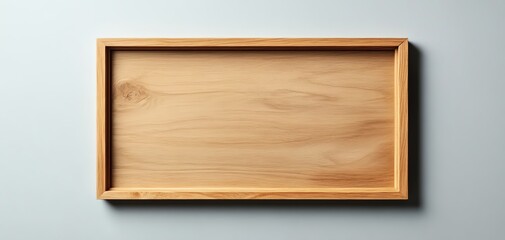 Minimalist wooden tray perfect for serving or displaying food items.