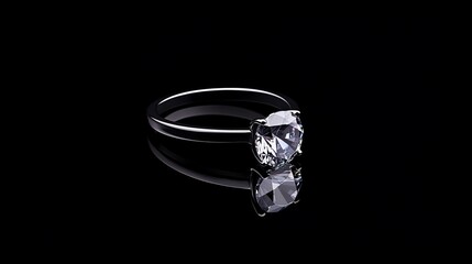 Symbolizing clarity and luxury, a sparkling diamond appears on a black background.