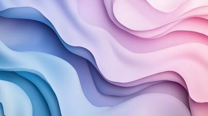 Fototapeta premium Smooth Blue Gradient Abstract Background with Wavy Layers