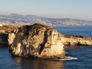 Pigeon Rocks in Raouche, Beirut city, Lebanon