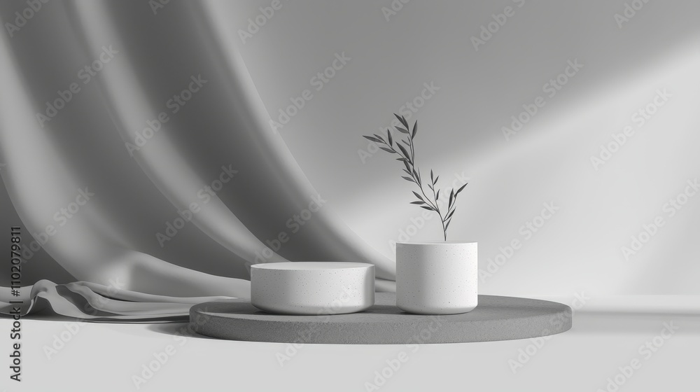 Poster elegant minimalist plant display creation studio setting photography modern environment close-up vie