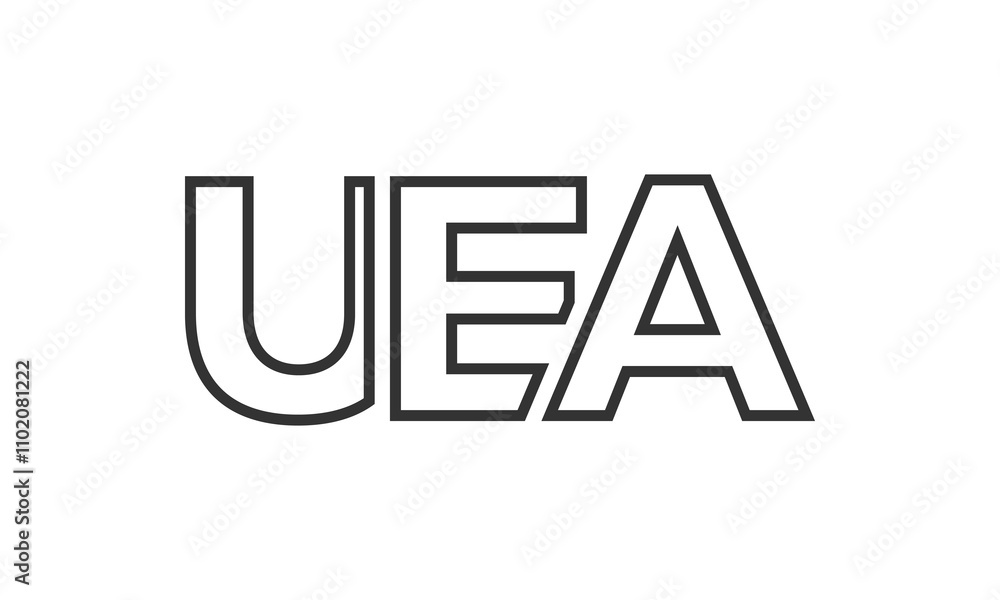Fototapete uea logo design template with strong and modern bold text. initial based vector logotype featuring s