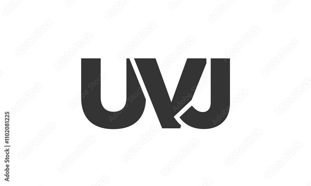 Fototapete uvj logo design template with strong and modern bold text. initial based vector logotype featuring s