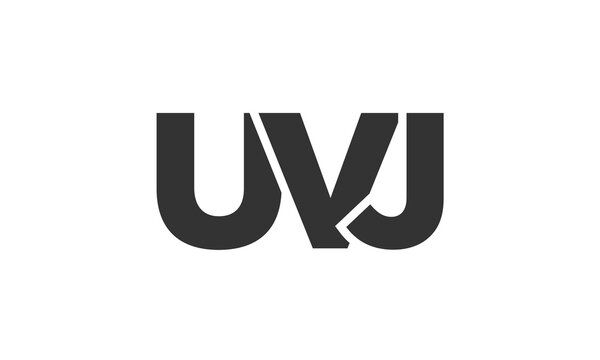 UVJ logo design template with strong and modern bold text. Initial based vector logotype featuring simple and minimal typography. Trendy company identity.