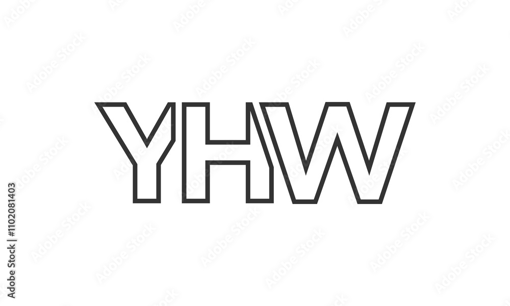Poster yhw logo design template with strong and modern bold text. initial based vector logotype featuring s