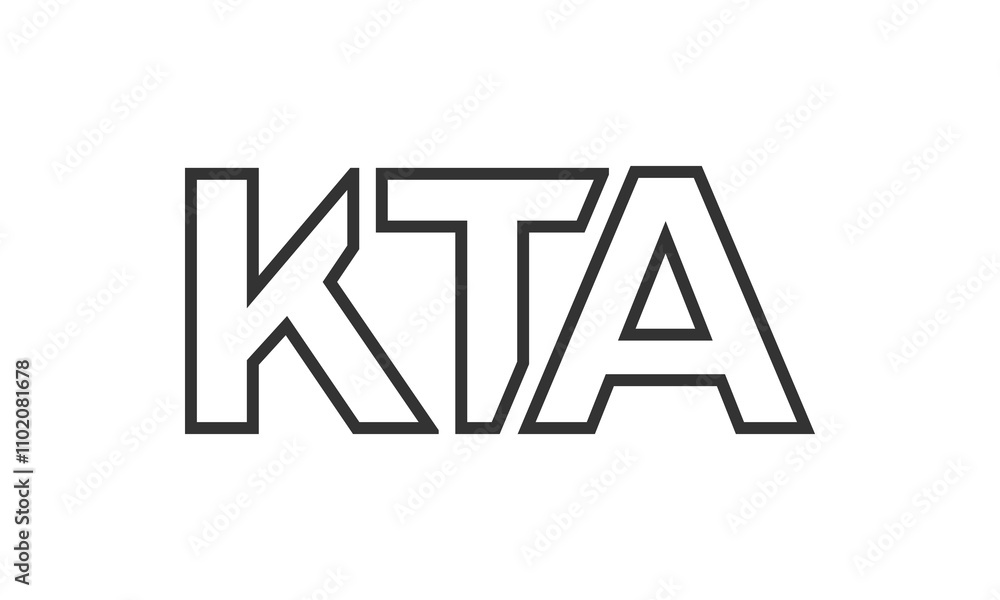 Poster kta logo design template with strong and modern bold text. initial based vector logotype featuring s
