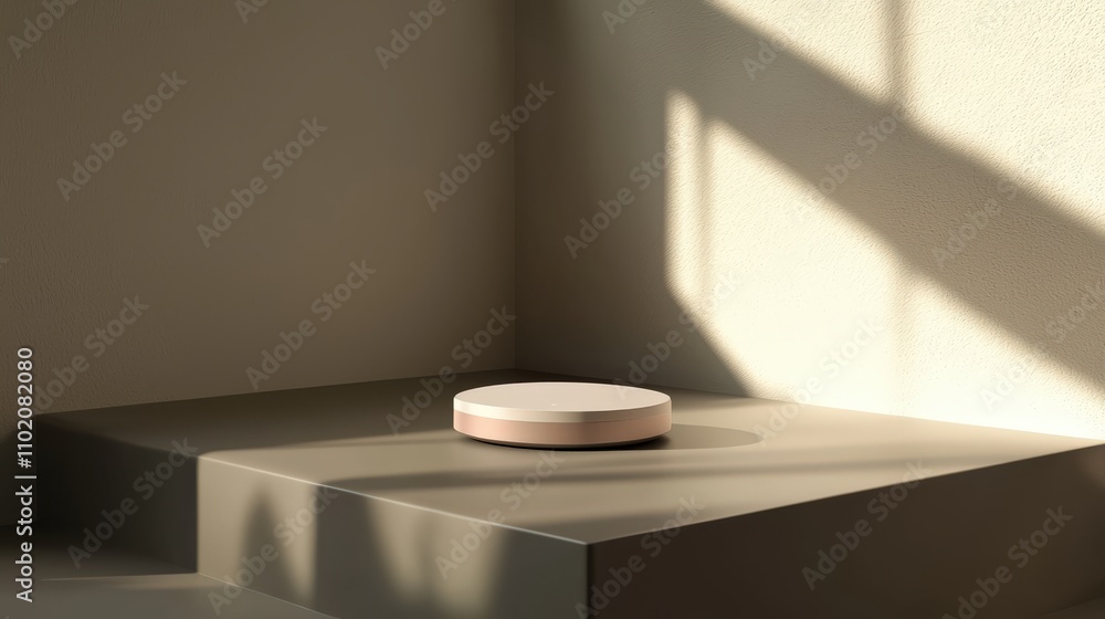Poster Sleek product design prototype showcase in modern studio 3d rendering of minimalist environment from elevated viewpoint