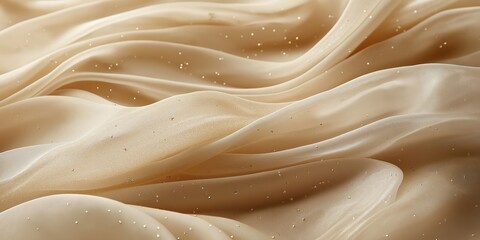 Obraz premium Soft flowing golden fabric with glittering particles and elegant texture