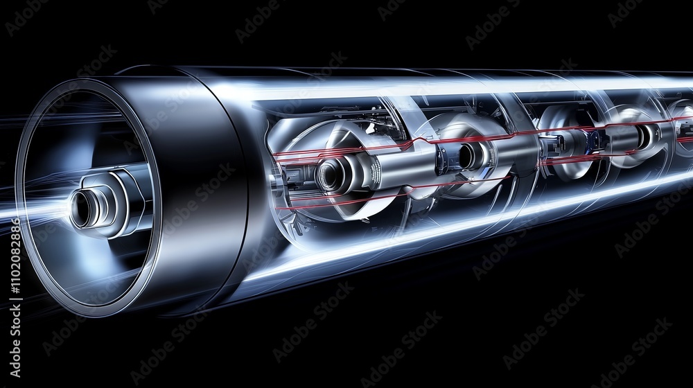Aufkleber a hyper detailed diagram representing the innovative hyperloop transportation system with advanced t