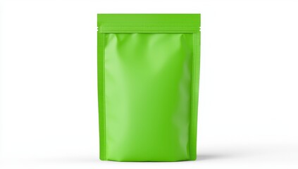This blank packaging bag is made of green recyclable material and has a minimalistic design for versatile branding.