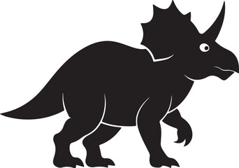 Triceratops Silhouette Vector Illustration for Dinosaur Decor and Learning Tools.