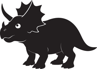 Triceratops Silhouette Vector for Prehistoric-Themed Merchandise and Decor Projects.