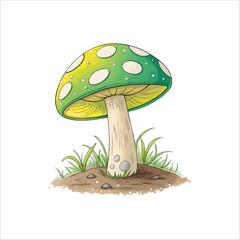 Mushroom vector on white background. Mushroom vector illustration.