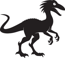 Velociraptor Silhouette Vector for Dinosaur-Inspired Merchandise and Decor Themes.